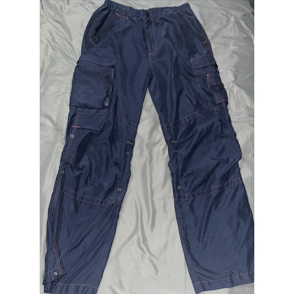 Pure Bull Mens Track Cargo Pants Navy‎ Blue Size Small With Multiple Pockets